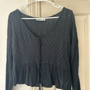 Hollister Textured Black Blouse